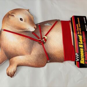 Ferret Sm Animal Nylon Lead W/ Harness 3/24"X6 feet Japanese Made Washable Red